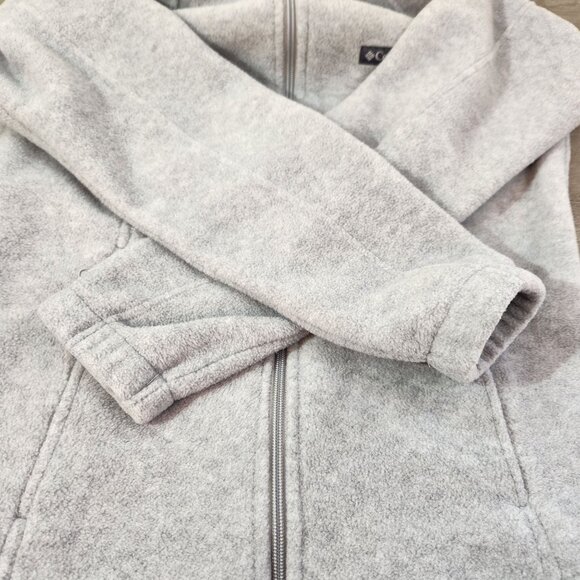 Columbia Light Grey Full Zip Long Sleeve Fleece Jacket Women's Size M - Picture 7 of 13